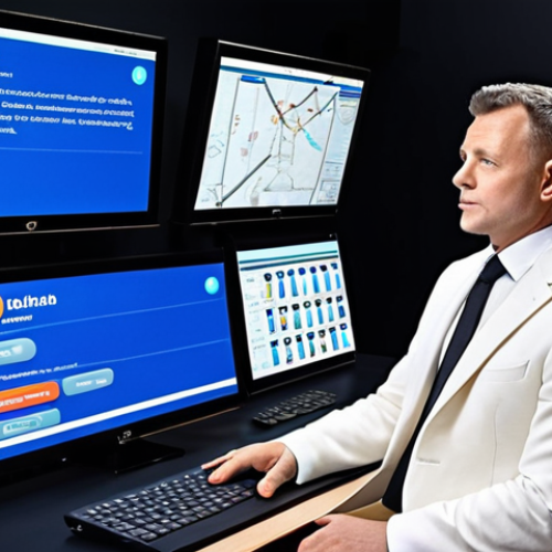 Home 13 **Prompt 1: Digital Auctioneer's Command Center**
"A confident, modern auctioneer sits at a sleek, ergonomic desk, surrounded by multiple glowing digital screens displaying live online auction bids, high-quality product images and videos, and a global participant map. One hand rests on a high-tech microphone, while the other navigates a tablet showing an e-commerce auction platform interface (e.g., reminiscent of eBay/Alibaba, but stylized). The background is a professional, clean virtual studio with subtle lines of code or data streams. Professional lighting and crisp visuals emphasize technological proficiency and global reach. Realistic, high-definition, digital art."